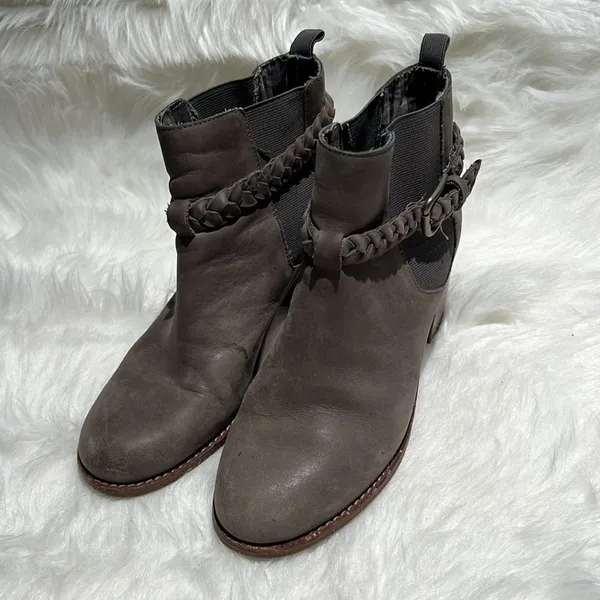 Sperry braided booties, grey‎ leather, size 8 - Image 2