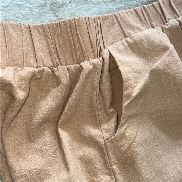 12th Tribe Tan High Waist Shorts with Elastic‎ Waistband - Image 6