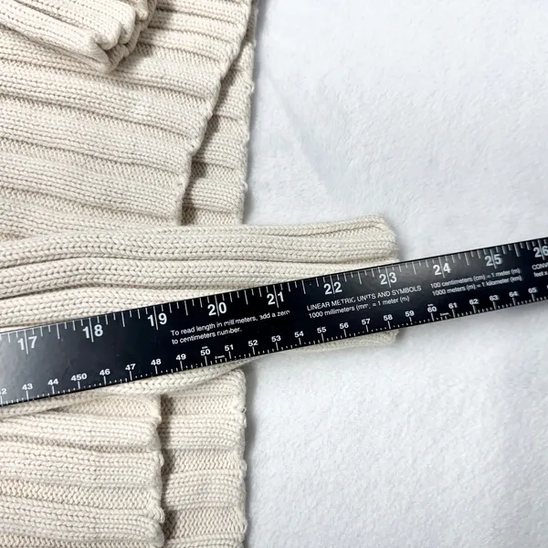 Banana Republic Ribbed Turtleneck Sweater‎ Womens L Cream Classic Cotton Size L - Image 4