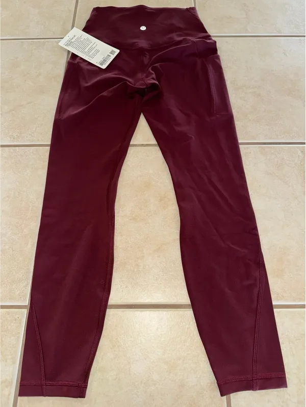 Lululemon Align With Pockets High Rise 25” Red Merlot Size 4 NWT - Image 2