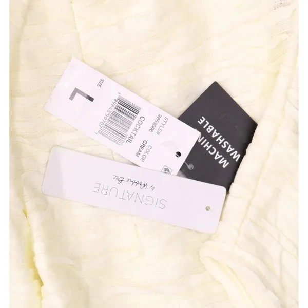 NWT Signature By Robbie Bee Neck Textured Cocktail Shift Dress Cream Offwhite L - Image 6