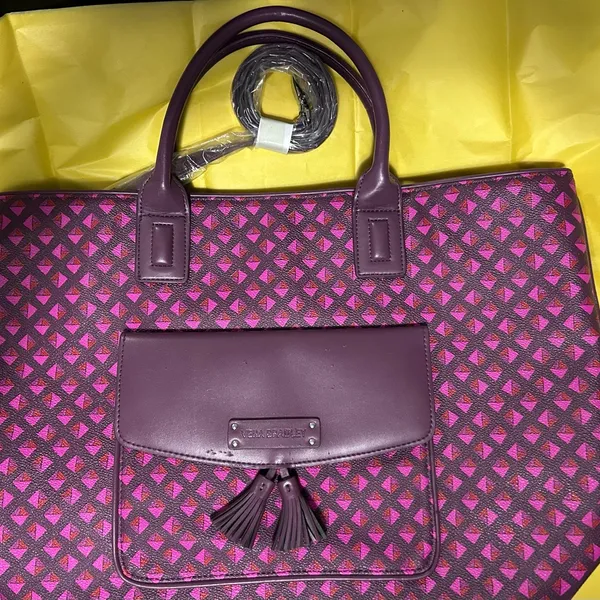 VERA BRADLEY Geometric Purple and Pink Tote Gorgeous like NEW!!never used - Image 14