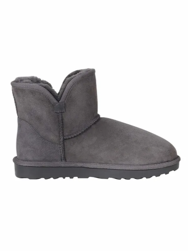 NEW Kirkland Signature Women’s Shearling Fur Grey Winter Short Boots, Size 6 - Image 13