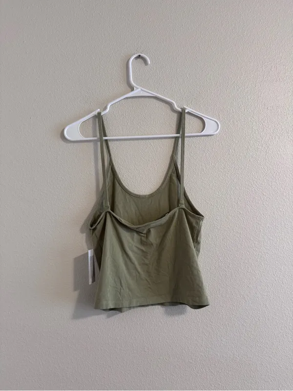 American Eagle Outfitters Olive Spaghetti Strap Cami Top - Image 3