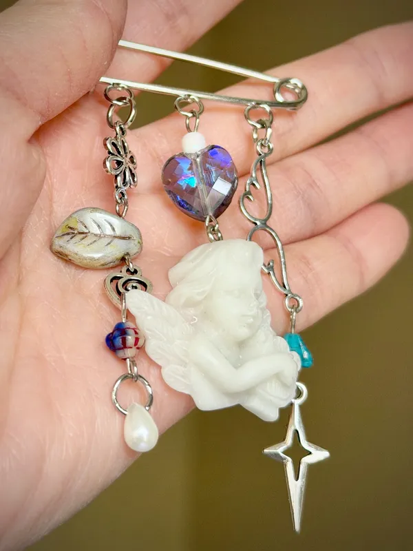 Handmade Czech glass beads mix bag charm👼🌀🩵 - Image 5