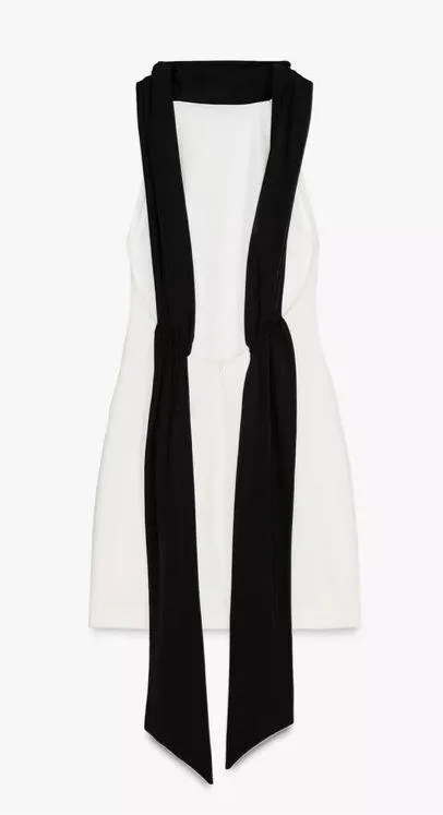Zara mini bodycon Elegant Black and White Dress wedding holiday evening - Image 15