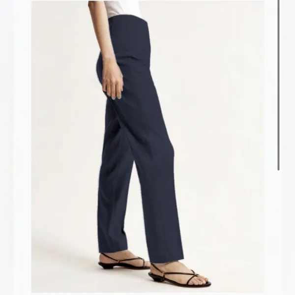 Banana Republic Italian Wool Slim Straight Pants 8 Dark Academia Quiet Luxury - Image 3