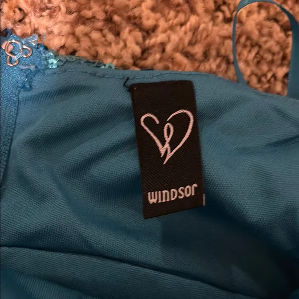 Windsor Blue/Teal Sparkly Homecoming Dress - Image 2