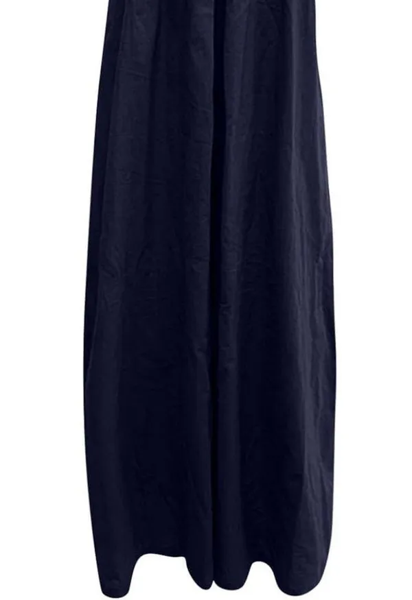 NEW Oversized Cotton Sleeveless Cotton Jumpsuit Adjustable Straps M Navy Blue - Image 8