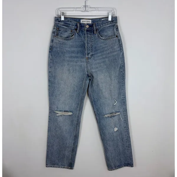 Aritzia Denim Forum The Joni‎ High Rise Loose Light Wash Jeans Size 28/29 Length - Image 2