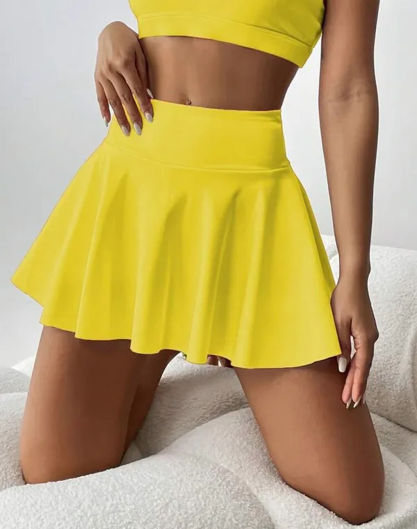 Sporty yellow skirt Size M - Image 3