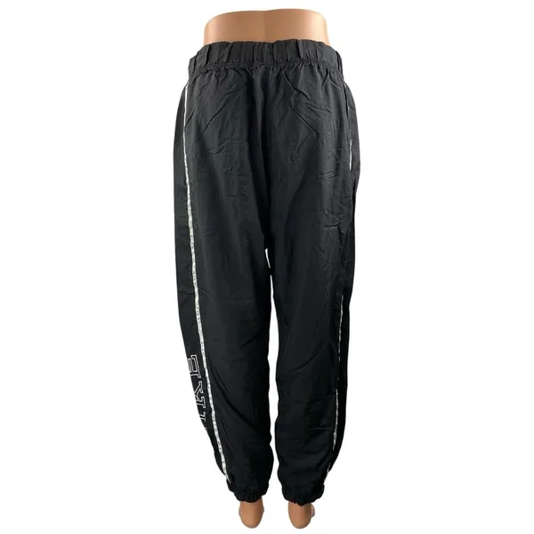 Nike Women's Black High Rise Striped Running Athletic Jogger Sweat Pants Size M - Image 3