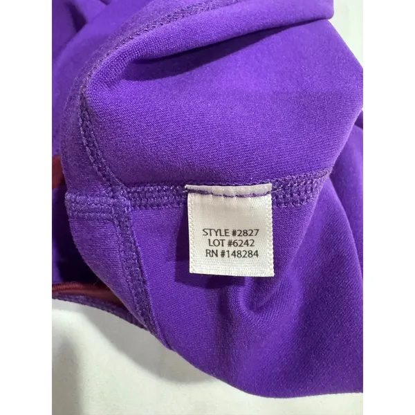 Terez New York Purple Burgundy Colorblock Leggings Crop Top Set M - Image 10