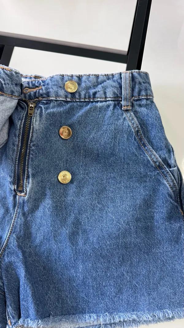 Zara High-Waisted Asymmetric Denim Skort - Light Wash - Size XS - Image 6