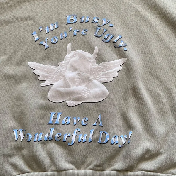 Boys Lie I'M BUSY, YOU'RE UGLY SAGE HOODIE - ONE SIZE - Image 4