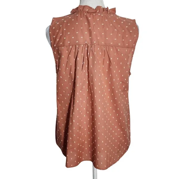 Mine Terra Cotta Sleeveless Blouse with Embroidered Details NWOT Size Large - Image 2