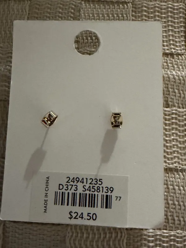 NWT LOFT Champagne Crystal Stud Earrings - Image 2