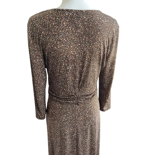VTG Robbie Bee Maxi Dress Women 10 High Ruched‎ Waist Ditsy Print Modest Retro - Image 5