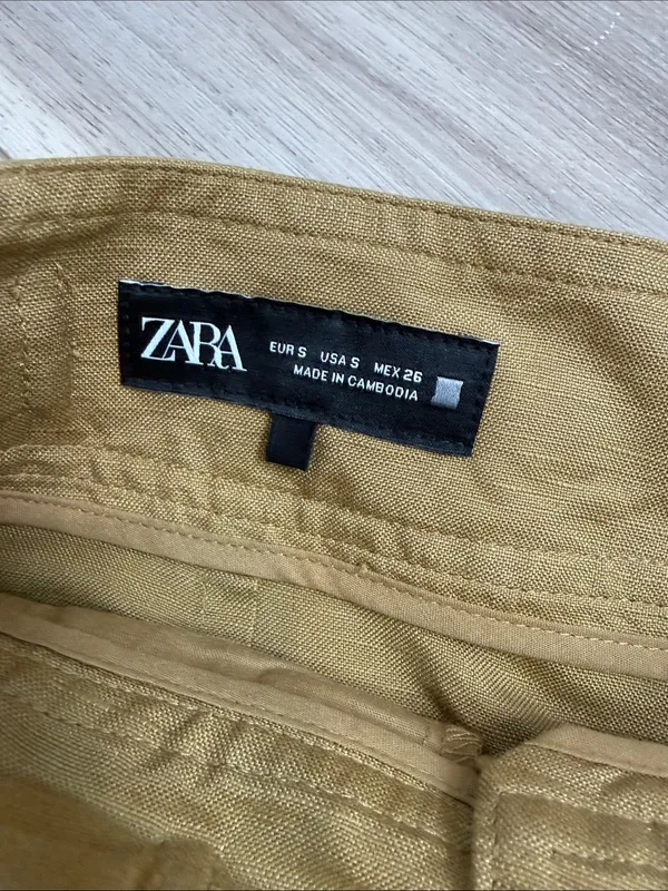 Zara safari granola girl linen blend high rise shorts size small - Image 2