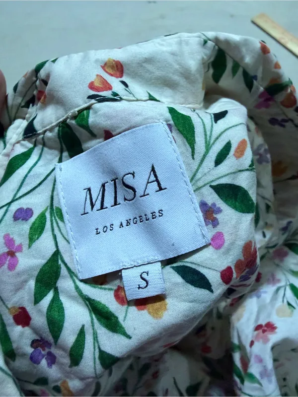 Misa Los Angeles Cream Floral Button-Front Maxi Dress small - Image 7