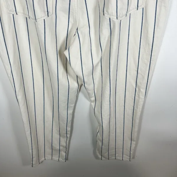 American Eagle Momjean White Blue‎ Striped Plus Size 18 Boho Casual Beach - Image 7