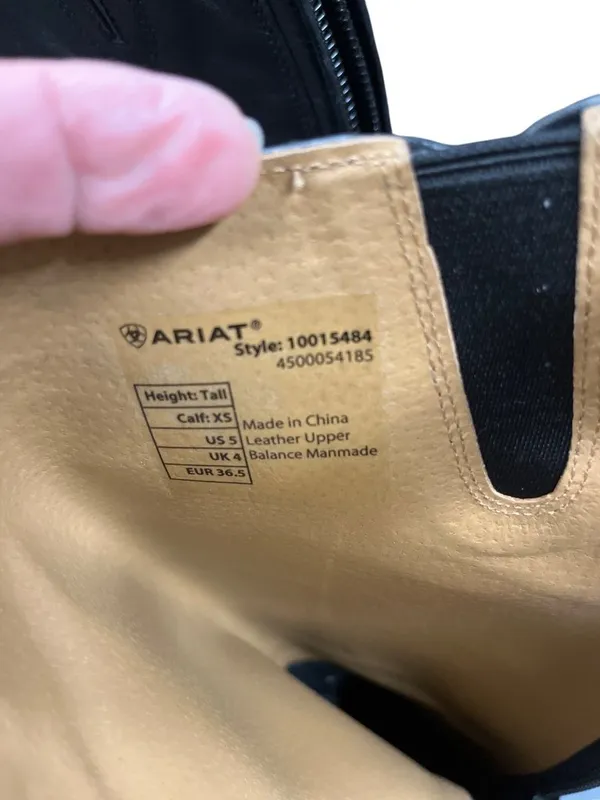 Ariat Heritage wms black leather Knee equestrian riding boots sz 5 SKU 10-797 - Image 7