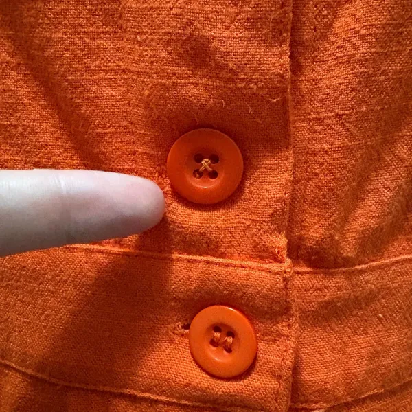 NWT Lulu's Sunny Personality Button Front Sundress Orange Linen‎ Blend Large - Image 3