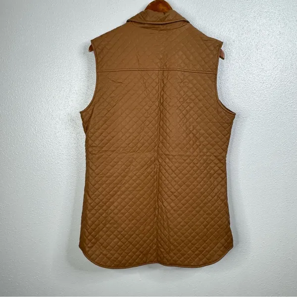 Marc New York‎ Brown Faux Leather Quilted Vest Size Medium - Image 2