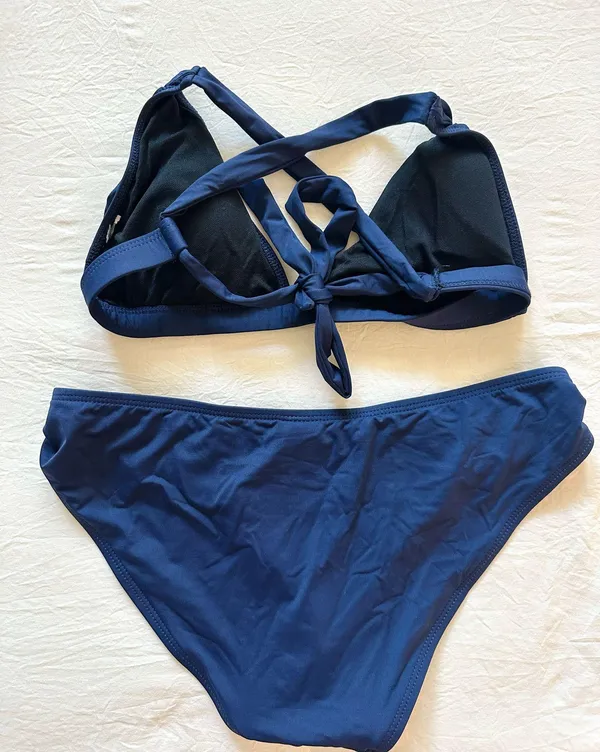 BECCA by Rebecca Virtue Navy Ruched Bikini - Image 6