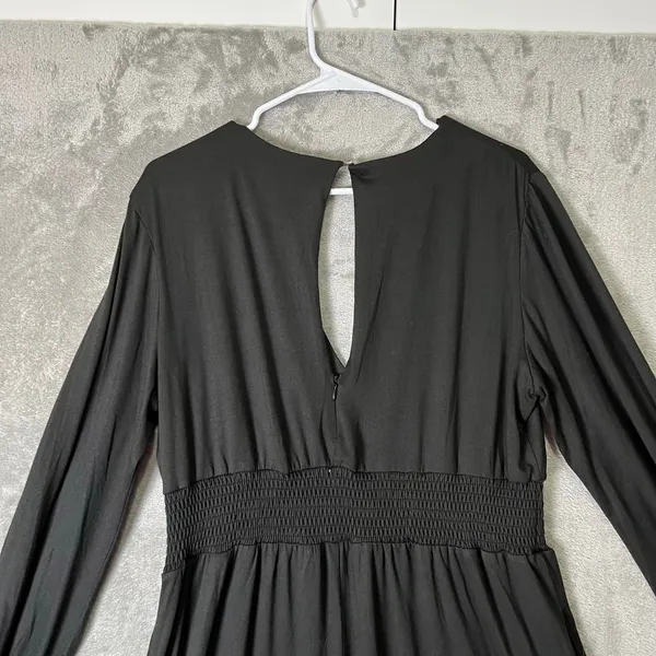 Anthropologie Hutch Smocked Waist Wide Leg Jumpsuit Minimalist Lagenlook Large‎ - Image 5