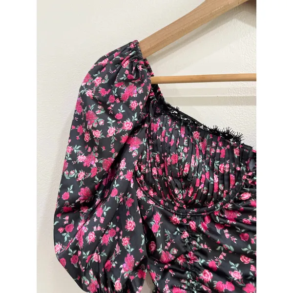 For Love & Lemons Melrose Floral‎ Mini Dress Puff Sleeve XXS Cottagecore - Image 4