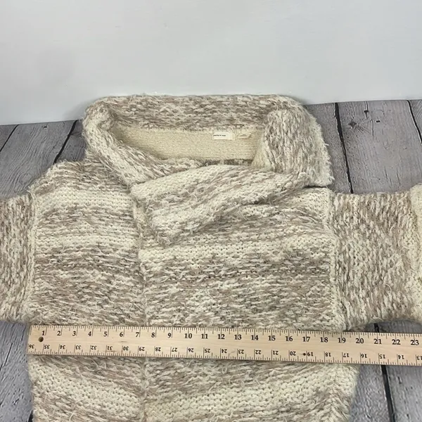 Sleeping On Snow Sweater Womens Beige Cardigan Open Asymmetrical Flowy XS - Image 11