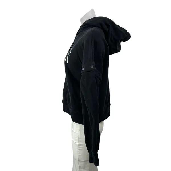 AllSaints Women's Black Spell Out Logo Zip Hoodie Hooded Sweatshirt Top Size S - Image 2