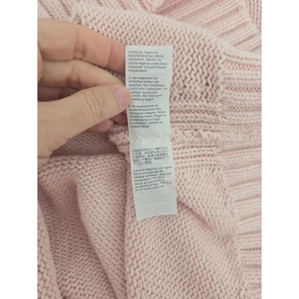 J.Crew Sweater Womens M Always Mock Neck Pink Cotton Shaker Knit EUC - Image 5