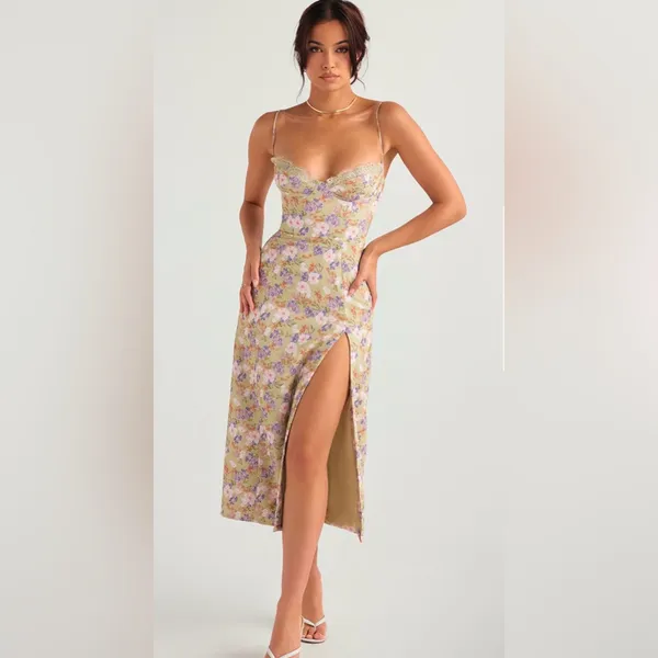 House of CB Charlotte Peony Print Midi Sundress size M - Image 2