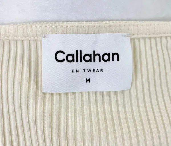 Callahan New Open Front Ring Bell Sleeve Ribbed Vera Top Creme - Image 17