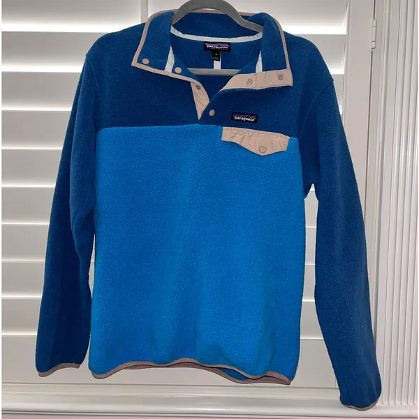 Patagonia Worn Wear Lightweight Synchilla Snap-T Pullover Jacket Blue Medium - Image 2