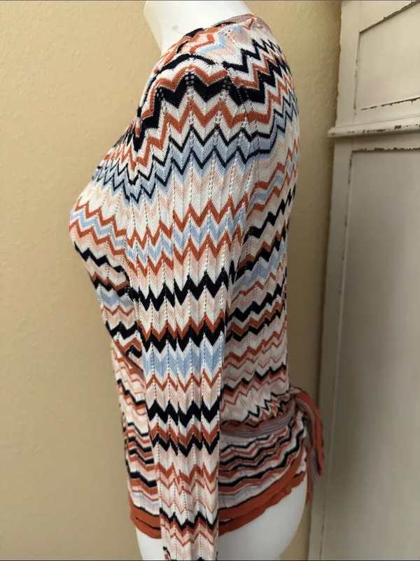 Lascana for Venus Chevron Wrap V-Neck Sweater - Multi-Color - Image 3