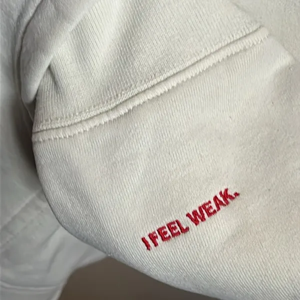 You Matter Embroidered Unisex Solid Eggshell Pullover Sweatshirt Hoodie White Size M - Image 4