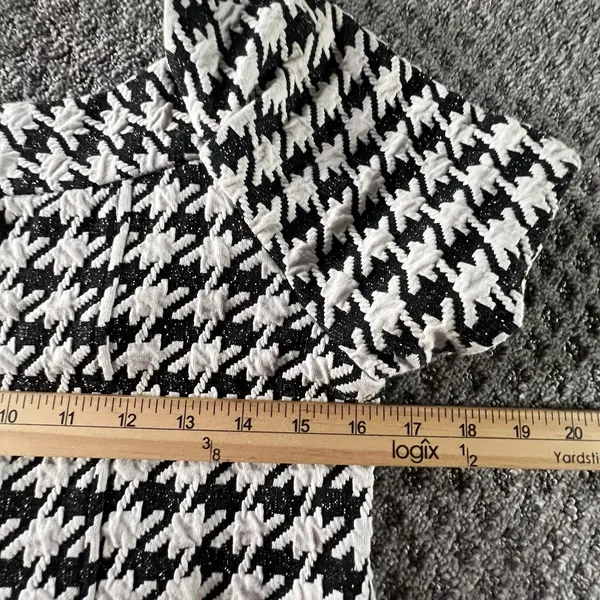Chris‎ McLaughlin Houndstooth Sheath Dress Black White Short Sleeve Size 6 Retro - Image 8