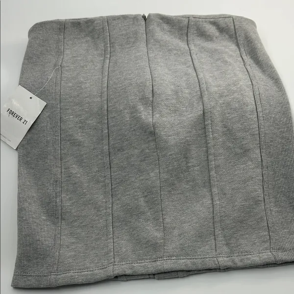 Forever 21 Heather Gray Lace-Up Skirt - Image 9