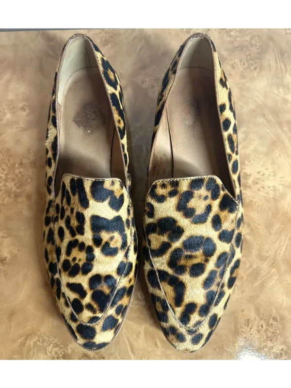 Madewell The Frances Leopard Calf Hair Loafers Women's Size 9 Animal Print Flats - Image 2