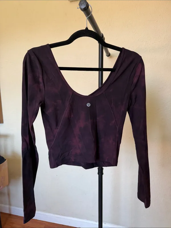 Lululemon Align Long Sleeve Shirt Diamond Dye Cassis Black Sz 4 - Image 4