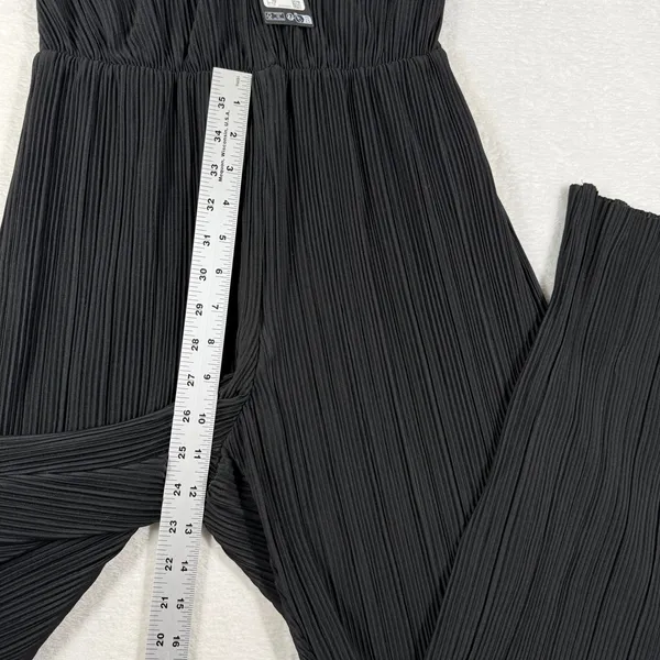 Vero Moda VMAURORA Black Plisse‎ Halterneck Wide Leg Jumpsuit NWT 10304757 XXS - Image 6