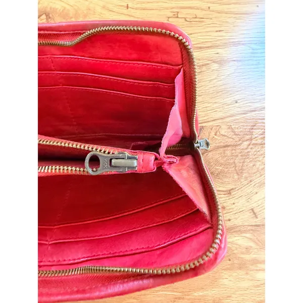 Rustic Red‎ Leather Studded Zip Around Continental Wallet Large Boho Festival - Image 15