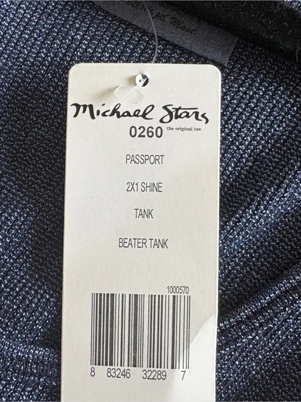 Michael Stars Women's Navy Ribbed “Beater” Tank Top OSFM - Image 6