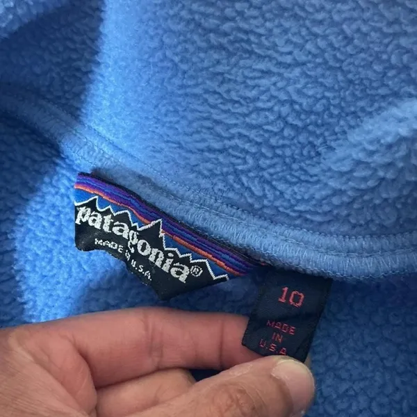 Patagonia Vintage Made in USA Synchilla Snap-T Fleece Pullover Blue Purple 10‎ - Image 3