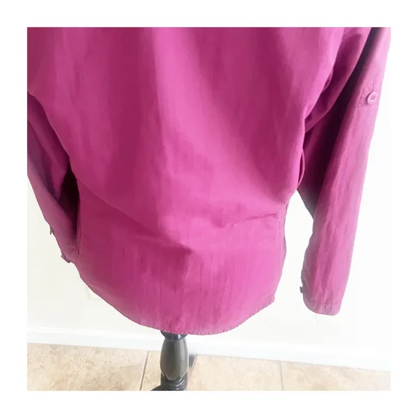 REI Hiking Shirt Womens M Magenta Mesh Lined Long Sleeve Button Down Gorpcore - Image 8