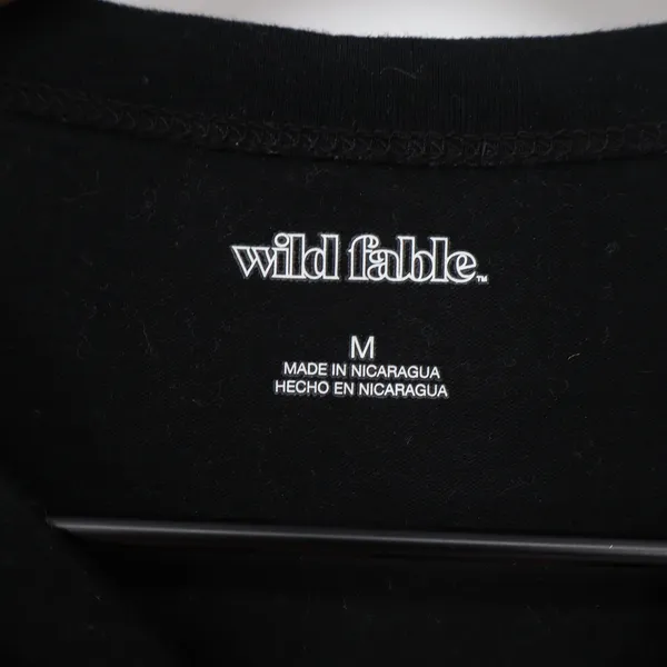 Wild Fable Womens Black Short Sleeve Crewneck Cropped Baby Tee Shirt Size M - Image 2