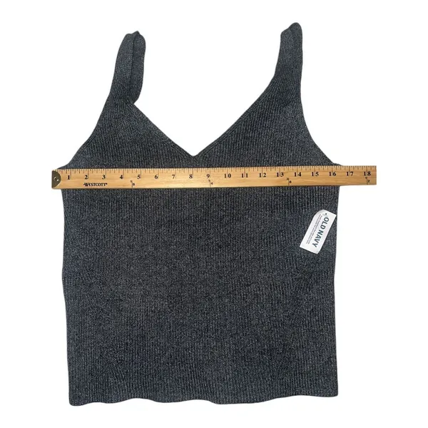 Old Navy Womens Gray Ribbed V-Neck Sweater Tank,‎ Large - Image 5